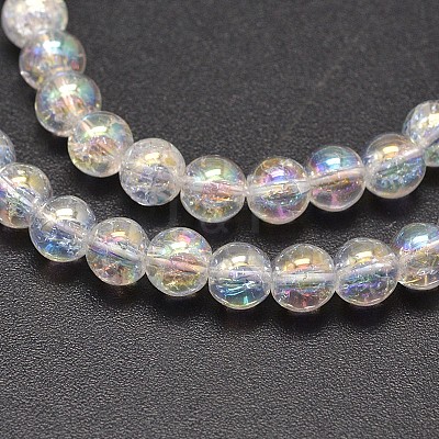 Electroplate Synthetic Crackle Quartz Bead Strands EGLA-J067-10mm-AB01-1
