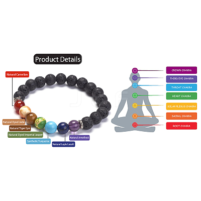 Yoga Chakra Jewelry X-BJEW-K142-A-1
