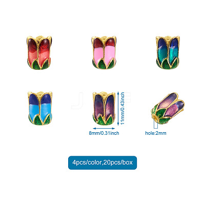 20Pcs 5 Colors Alloy Bead Caps ENAM-YS0001-04-1