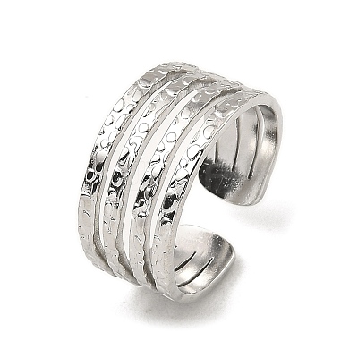 Non-Tarnish 304 Stainless Steel Open Cuff Rings RJEW-Z018-33P-1