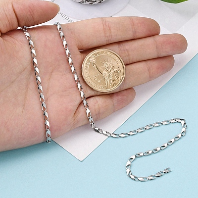 Tarnish Resistant 3.28 Feet 304 Stainless Steel Link Chains X-CHS-K002-25-1