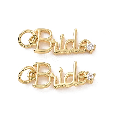 Rack Plating Brass Micro Pave Cubic Zirconia Pendants KK-C008-12G-1