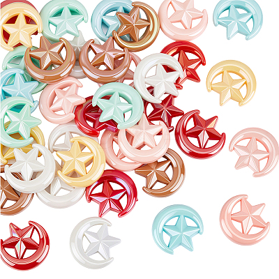 50Pcs Opaque Acrylic Beads OACR-PA0002-22-1