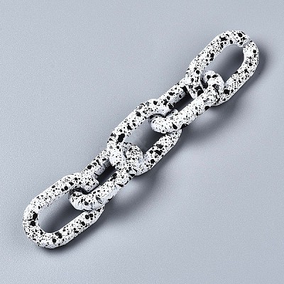 Spray Painted CCB Plastic Linking Rings CCB-Q091-016A-1