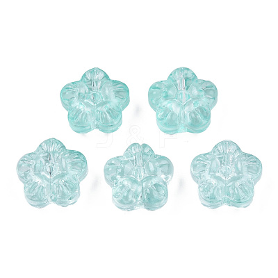 Transparent Spray Painted Glass Beads GLAA-N035-029-C01-1