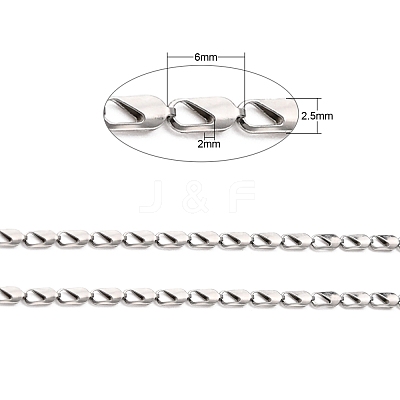 Tarnish Resistant 304 Stainless Steel Link Chains CHS-K002-25-1
