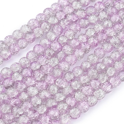 Crackle Glass Beads Strands X-CCG-Q002-8mm-02-1