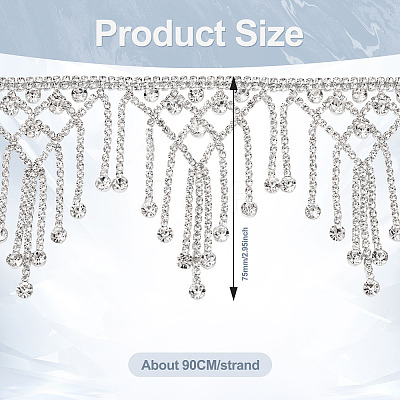 1 Yard Alloy Rhinestone Cup Chains LCHA-CD0001-01-1