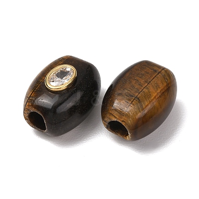 Natural Tiger Eye European Beads GG-CBA9389-01F-1