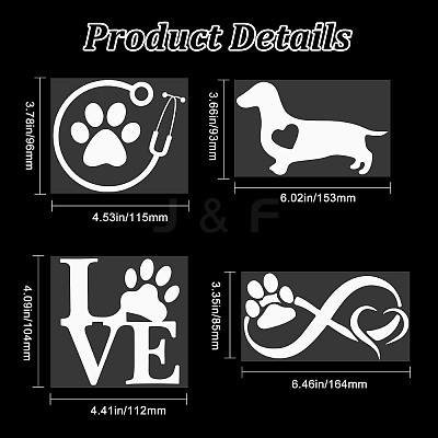 8 Sheets 4 Style Infinity Love & Bird Laser Style Plastic Adhesive Car Stickers STIC-GF0001-04C-1