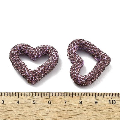 Heart Shape Polymer Clay Rhinestone Beads CLAY-NH0001-09A-05-1