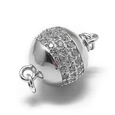 Rhodium Plated 925 Sterling Silver Box Clasps STER-L057-008C-1