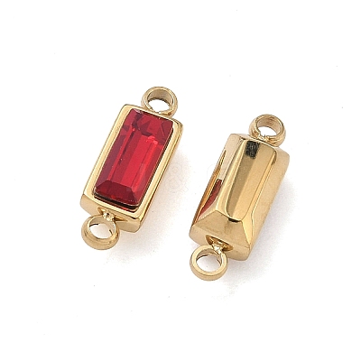 Birthstone 304 Stainless Steel Rhinestone Connector Charms STAS-L022-576G-07-1