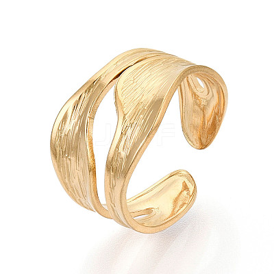 Ion Plating(IP) 304 Stainless Steel Cuff Ring X-RJEW-N038-112LG-1