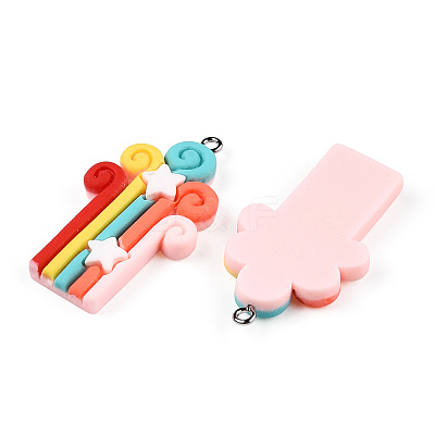 Opaque Resin Pendants RESI-CJC0011-32B-02-1