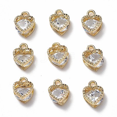 Heart Alloy Charms ZIRC-R007-043A-03-1