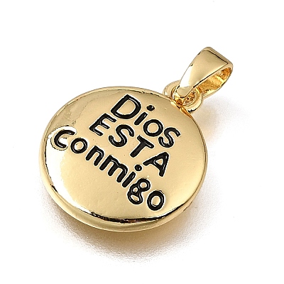 Brass with Black Enamel Pendants KK-CBAA632-35G-1