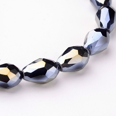 Electroplate Glass Beads Strands EGLA-D015-12x8mm-14-1