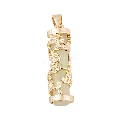 Synthetic Luminous Stone Column Pendants FIND-C058-01G-06-1