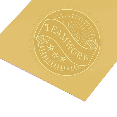 Plastic Self Adhesive Gold Foil Embossed Stickers DIY-WH0211-042-1