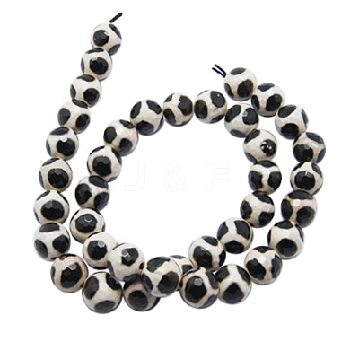 Tibetan Style Turtle Back Pattern dZi Beads G-H1454-1A-1