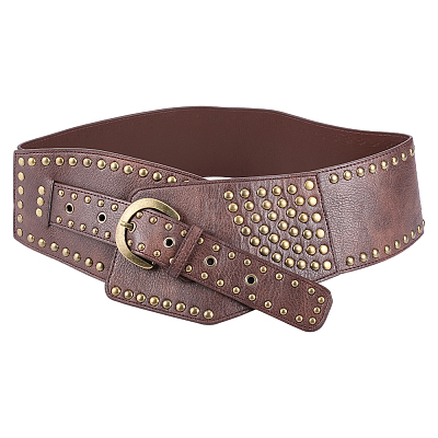 Imitation Leather with Alloy Rivet Chain Belts AJEW-WH20006-252-1