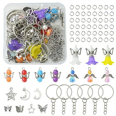 Alloy with Transparent Acrylic Pendants FIND-FS0002-33-1