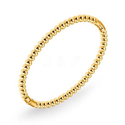 304 Stainless Steel Round Beaded Hinged Bangle JB758B-1