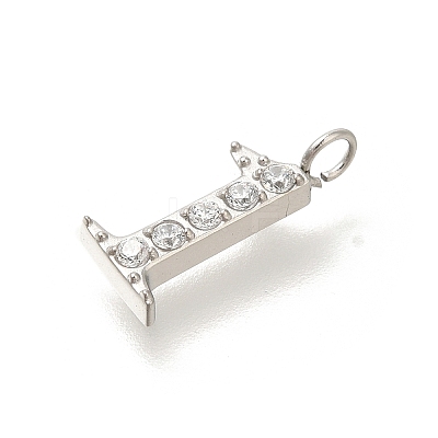 304 Stainless Steel Micro Pave Cubic Zirconia Pendants STAS-H228-01P-01-1