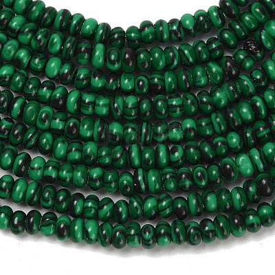 Synthetic Malachite Beads Strands G-L635-A22-4x2mm-1
