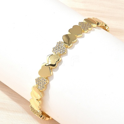 Brass Micro Pave Cubic Zirconia Bangles BJEW-C144-02G-1