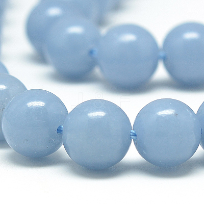 Natural Angelite Beads Strands G-S264-13-8mm-1