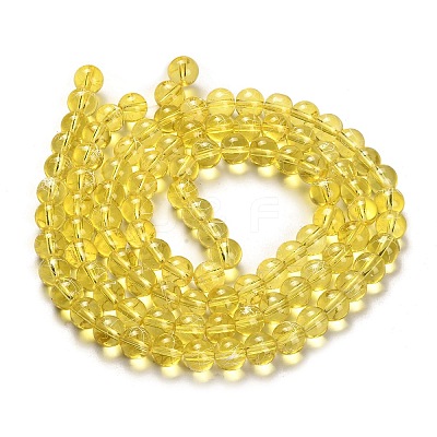 Drawbench Transparent Glass Beads Strands GLAD-Q012-8mm-06-1