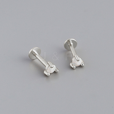 925 Sterling Silver with Synthetic Opal Cartilage Earrings FS-WG3DFDB-07-1