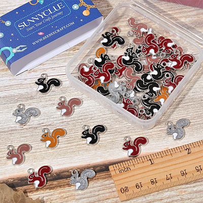 50Pcs Alloy Enamel Pendants ENAM-SC0004-06-1