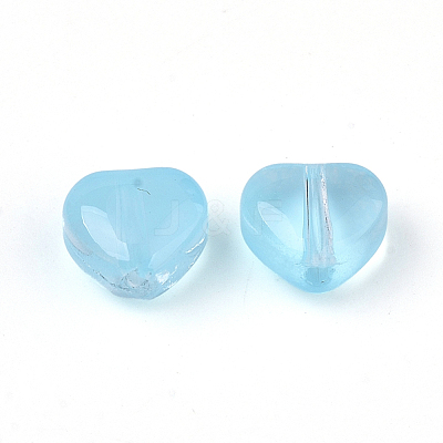 Transparent Spray Painted Glass Beads GLAA-N035-02-A06-1