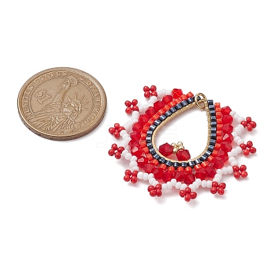 Glass Seed Beads Big Pendants PALLOY-MZ00410-01-1