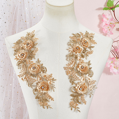 Polyester Embroidery Lace Cloth Patches AJEW-WH20070-069A-1