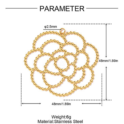 304 Stainless Steel Pendants STAS-OY011-58G-1