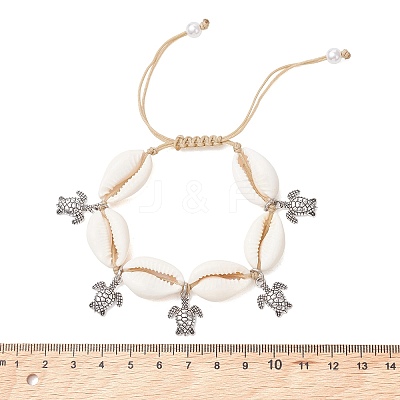 Adjustable Alloy Tortoise Charm Bracelets BJEW-JB13652-1
