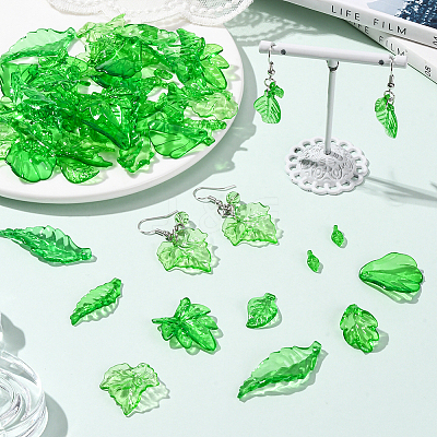 320Pcs 8 Styles Transparent Acrylic Pendants OACR-SC0002-47-1