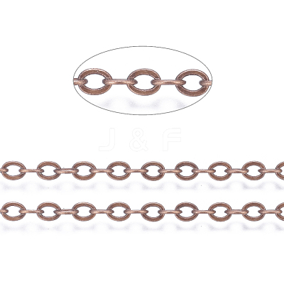 Brass Flat Oval Cable Chains CHC025Y-01-R-1