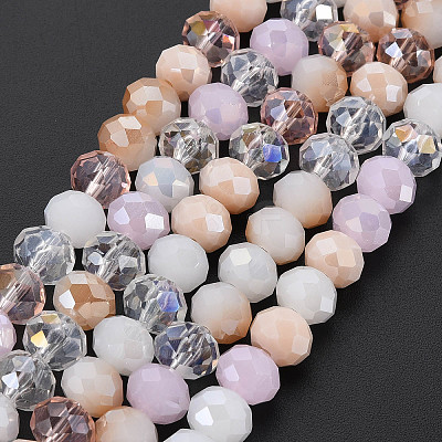Electroplate Glass Beads Strands X-EGLA-S194-18H-1