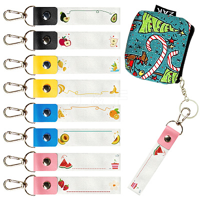 PU Leather & Cotton Name Marker Keychain AJEW-WH0514-015-1