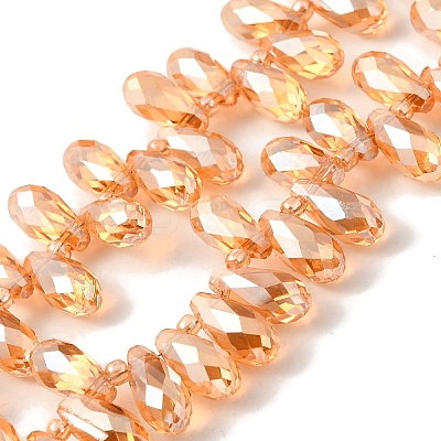 Electroplate Transparent Glass Beads Strands EGLA-B006-01A-PL01-1