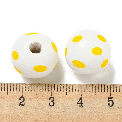 Printed Wood European Beads WOOD-G022-18B-1