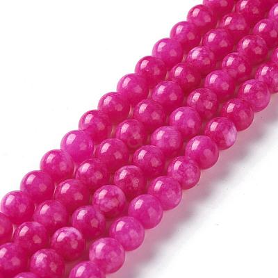 Natural White Jade Imitation Pink Sugilite Beads Strands G-I299-F11-8mm-1