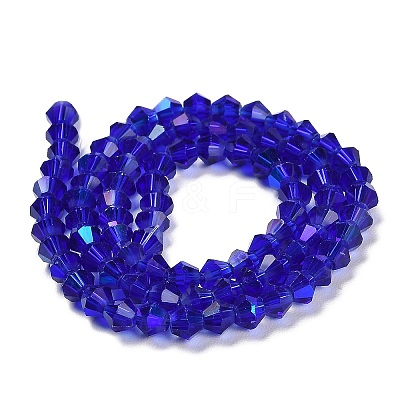 Transparent Electroplate Glass Beads Strands GLAA-F029-4mm-D06-1