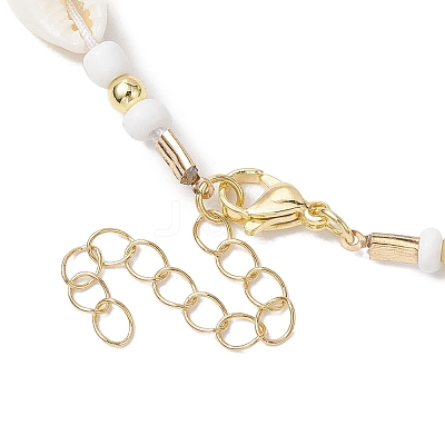 Bohemia Natural Cowrie Shell Beaded Necklaces NJEW-JN04783-01-1
