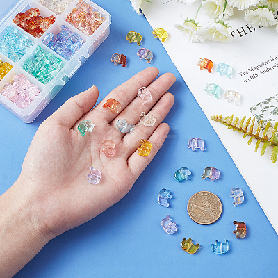 240Pcs 8 Style Transparent Spray Painted Glass Beads GLAA-FH0001-29-1